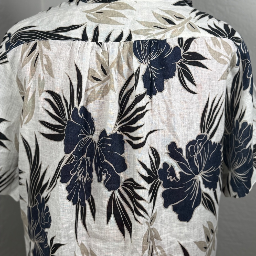 VLT’S by Valentina’s Linen Floral Tropical Button Front Tunic Dress Size L - Picture 6 of 10